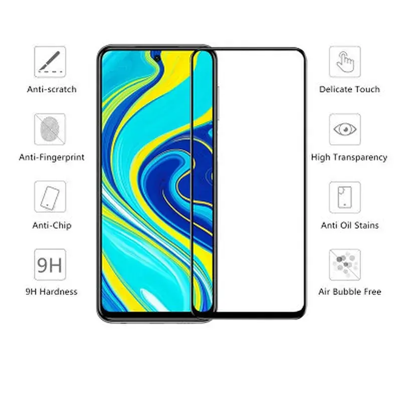 Скло захисне Drobak Xiaomi Redmi Note 9 (Black) (121281) (121281) - фото 2