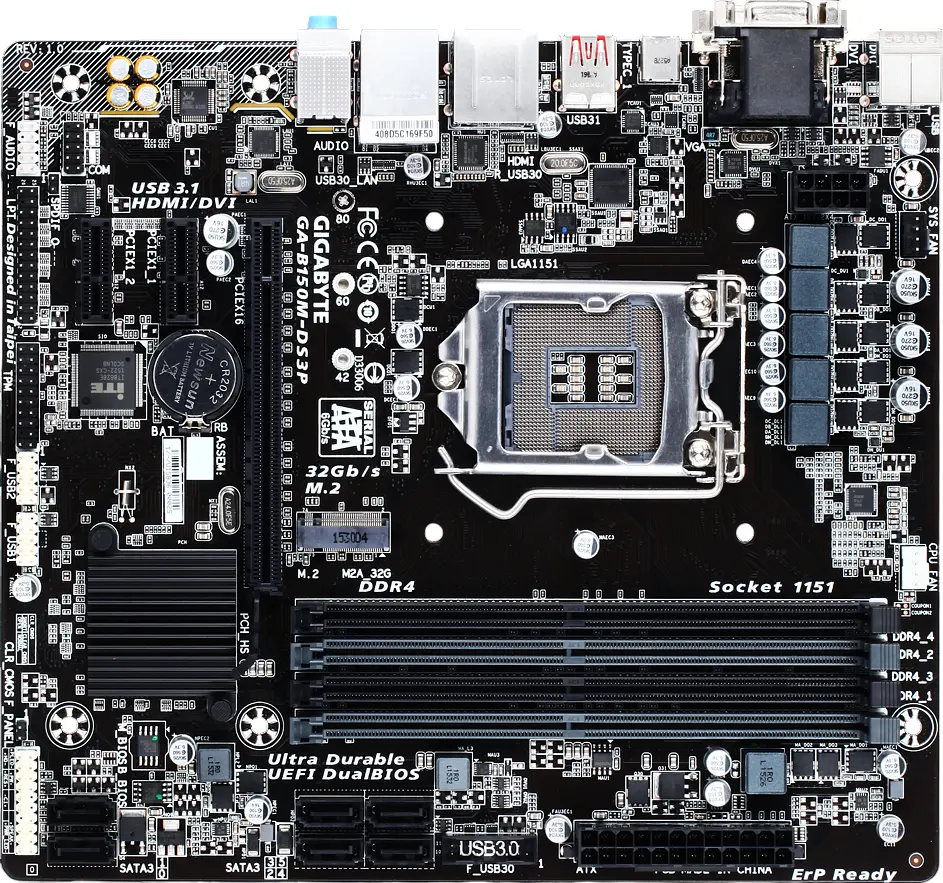 Материнська плата Gigabyte GA-B150M-D3P LGA 1151v1 (GA-B150M-D3P) Б/В - фото 2