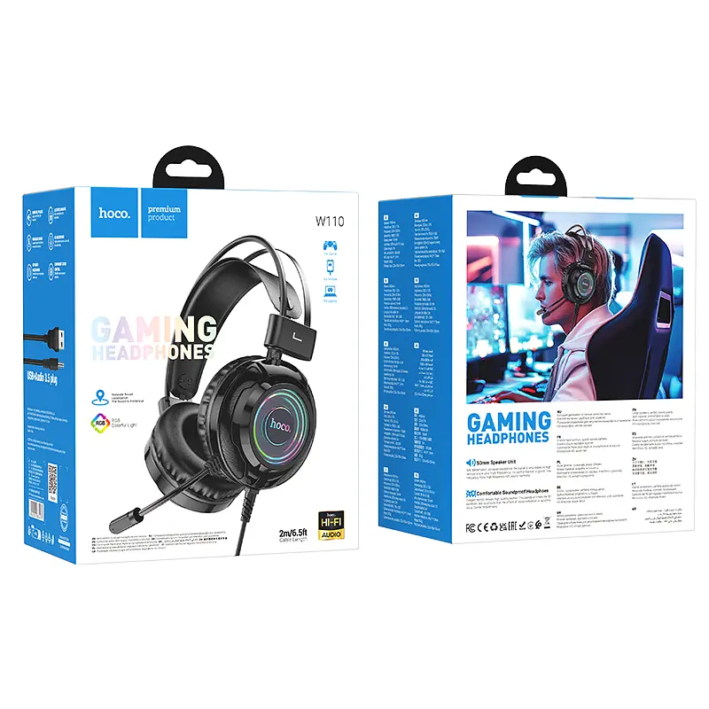 Навушники Hoco W110 Resource gaming headphones Black - фото 2