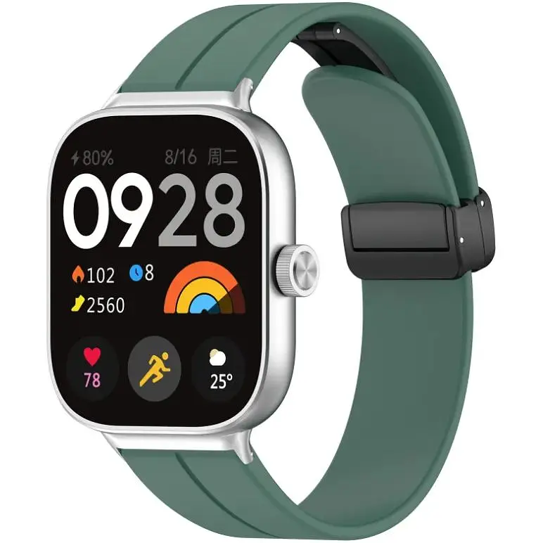 Ремінець DK CDK Silicone Sport Magnetic для Xiaomi Redmi Watch 4 (017766) (green / black) - фото 2