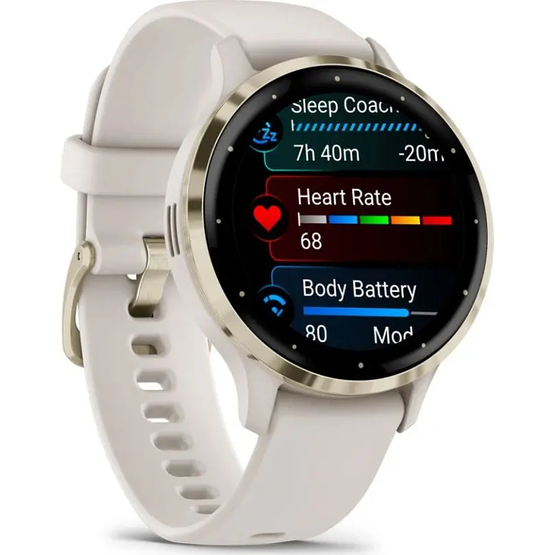 Смарт-годинник Garmin Venu 3S Soft Gold Stainless Steel Bezel with Ivory Case and Silicone Band (010-02785-04/54) [111833] - фото 2