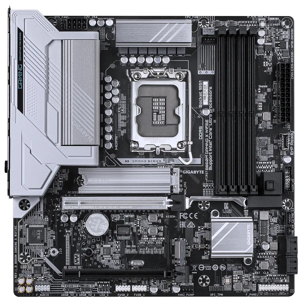 Материнская плата B860M GAMING X WIFI6E s1851 B860 4xDDR5 M.2 HDMI DP Type-C Wi-Fi BT mATX Gigabyte teh0018951 - фото 2