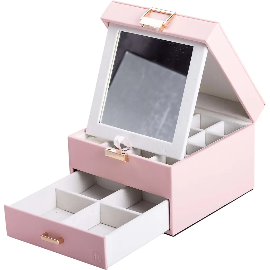 Органайзер для прикрас Yiwu з накидним замком 16x16x12 см рожевий HP-5-2P - фото 7