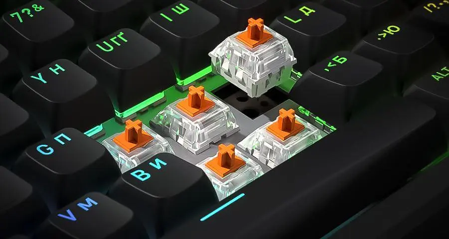 Клавіатура бездротова Hator Rockfall 3 Mecha TKL Wireless Помаранчево-чорний (HTK850UA) - фото 10