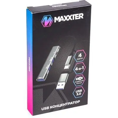Концентратор Maxxter USB-C + USB-A to 1xUSB 3.0 + 2xUSB 2.0 + 1xUSB-C (HU3C-4P1CN-01) - фото 5