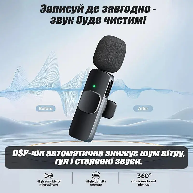 Микрофон петличный беспроводной Mini Mic Pro USB Type-C 2 шт - фото 7