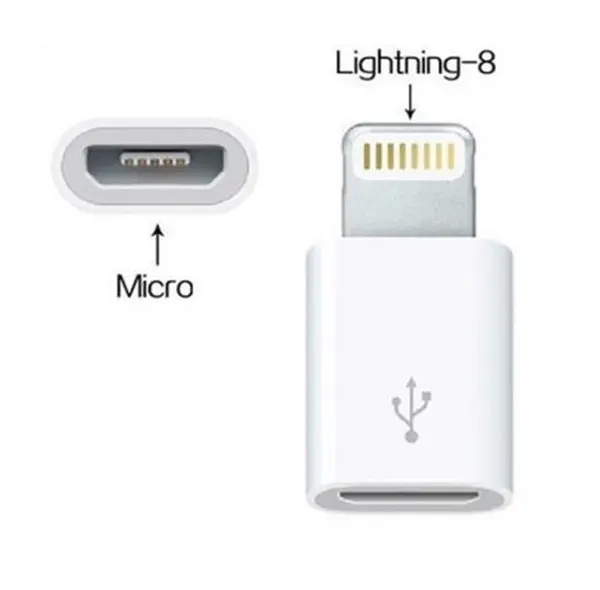 Перехідник-адаптер Apple micro Usb to iPhone 5 6 7 8 Lightning - фото 3