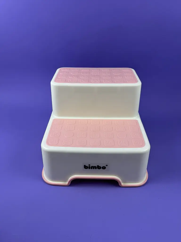 Подставка-ступенька двухуровневая Bimbo 4056-73 розовая, с антискользкими накладками, для ребенка в ванную и туалет - фото 2