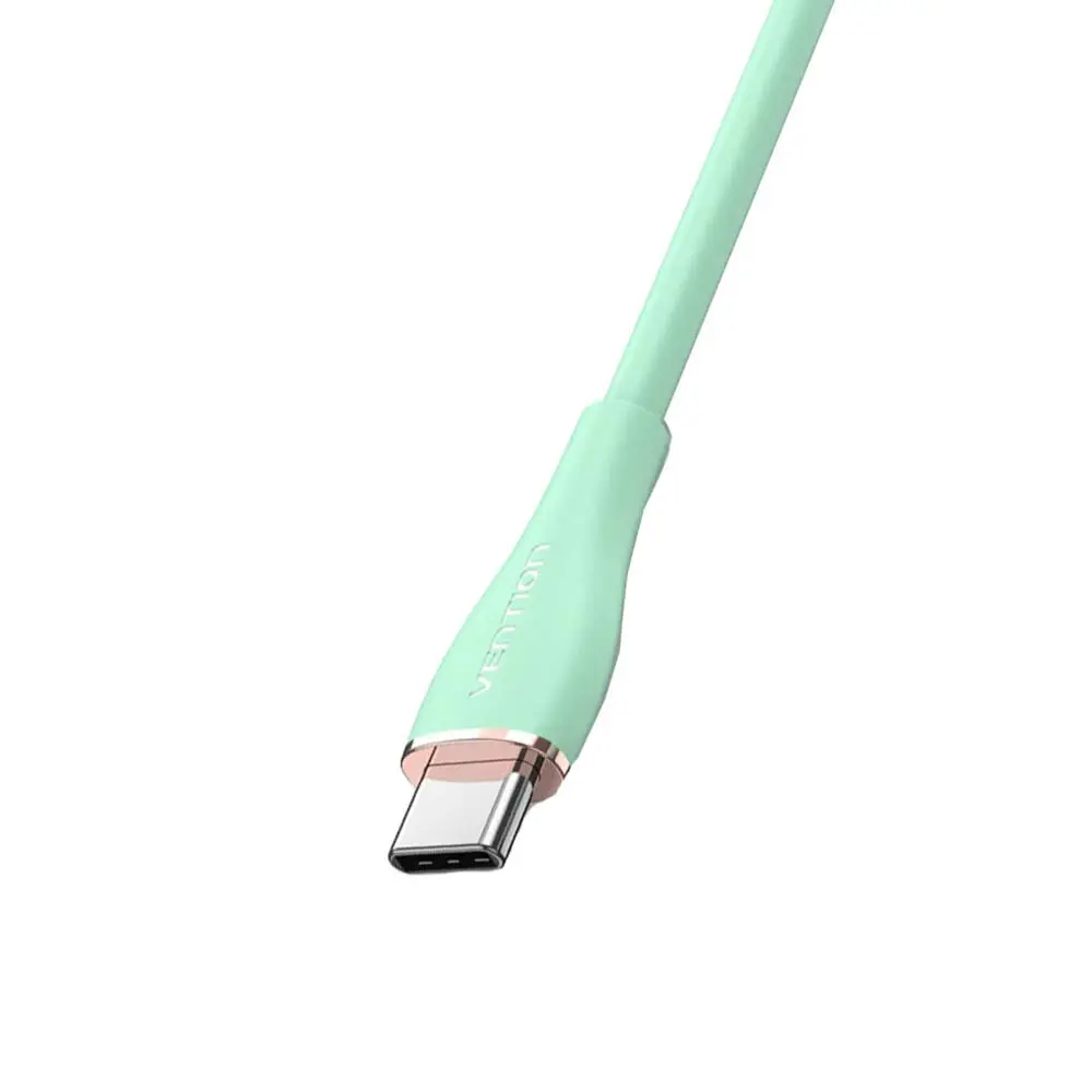 Кабель Vention USB 2.0 C Male to C Male 5A Cable 2 м зеленый Silicone Type (TAWGH) - фото 3