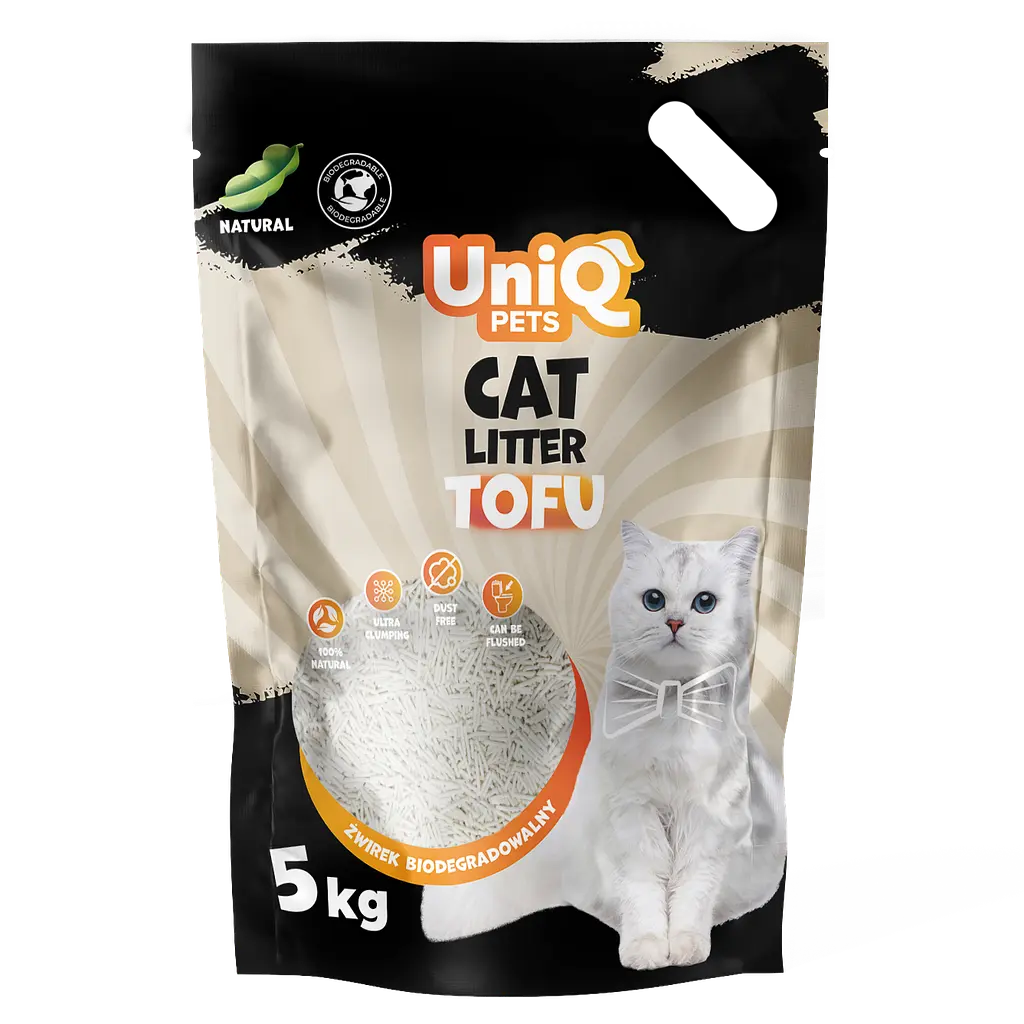 Біорозкладний наповнювач для котячих туалетів UniQ PETS Cat Litter Tofu Natural 5 кг