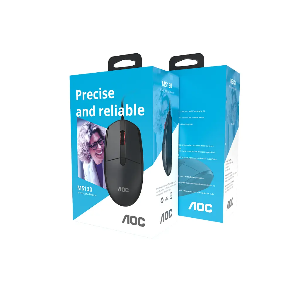 Мишка AOC MS130B USB Black (MS130B/LA) - фото 12