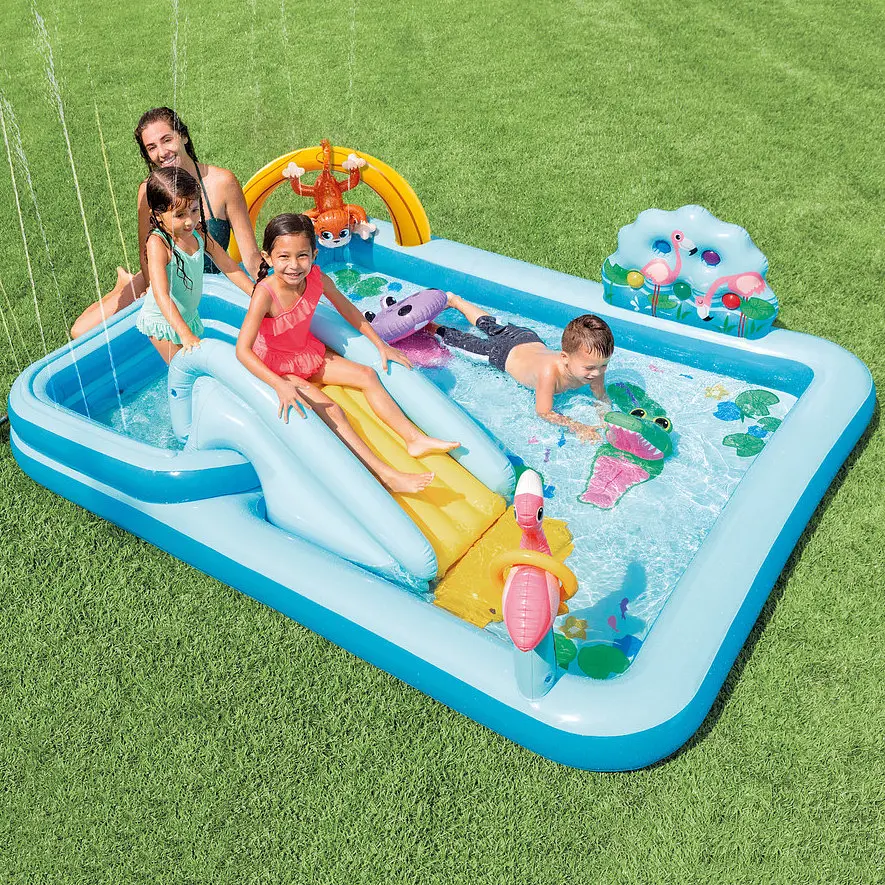 Надувний ігровий водний центр із гіркою й фонтаном Intex 257 * 216 * 84 см - фото 2