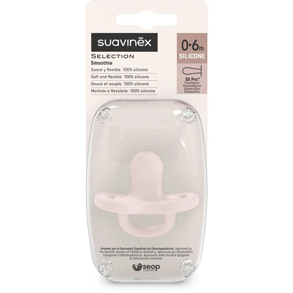 Пустушка Suavinex Colour Essence силіконова фізіологічна 0-6 місяців світло-рожева (308602) - фото 3