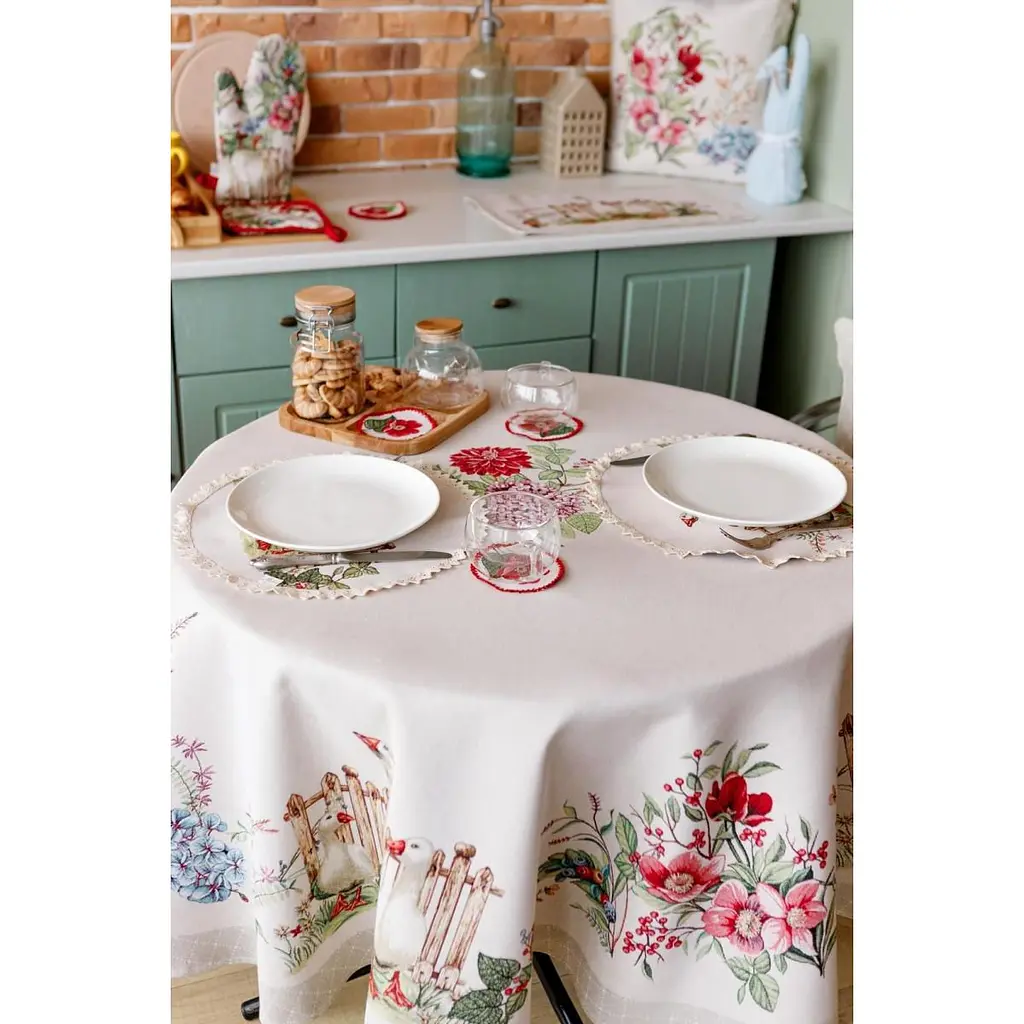 Скатерть Прованс Гуси овальная 240х135 см (34179) - фото 5