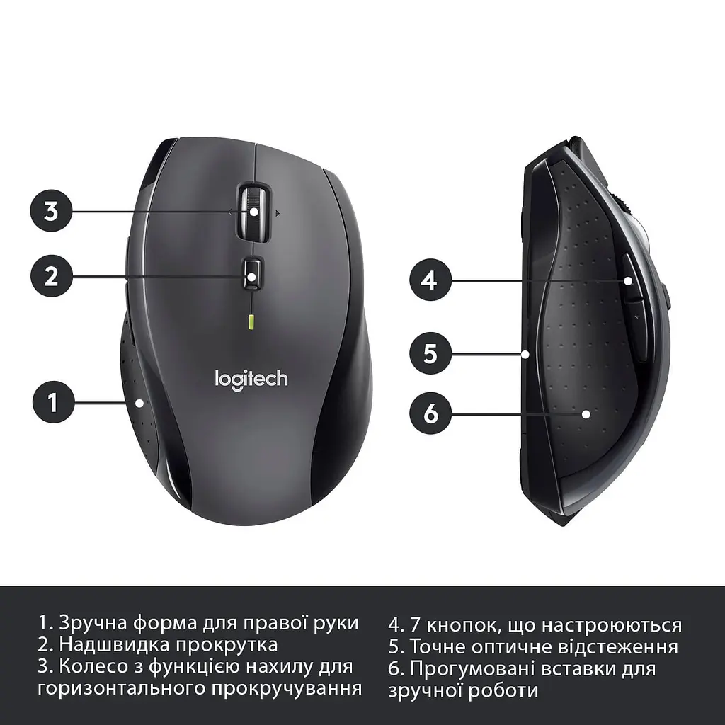 Бездротова миша Logitech M705 Marathon Wireless Black (910-001949) - фото 6