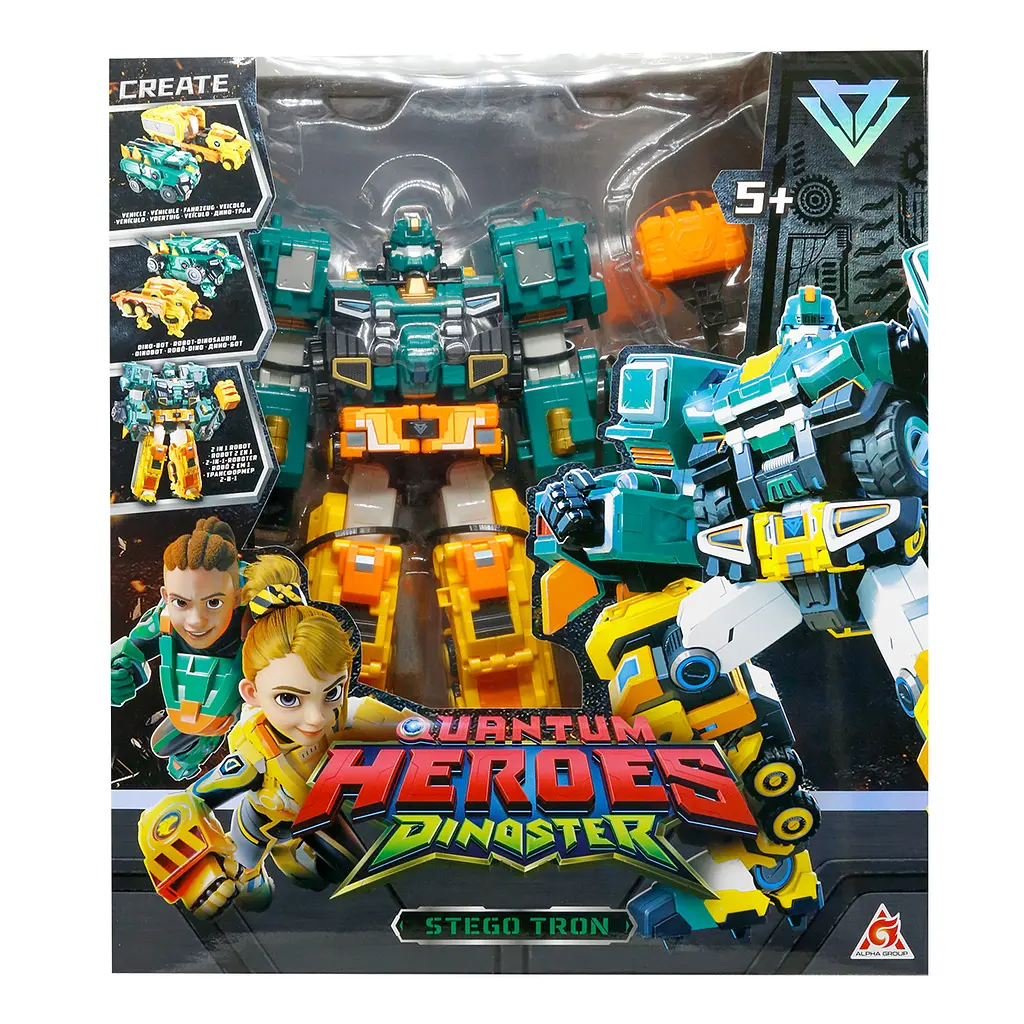 Ігровий набір з роботом-трансформером Dinoster Стего Трон 2 машини та динозаври (EU580804) - фото 8