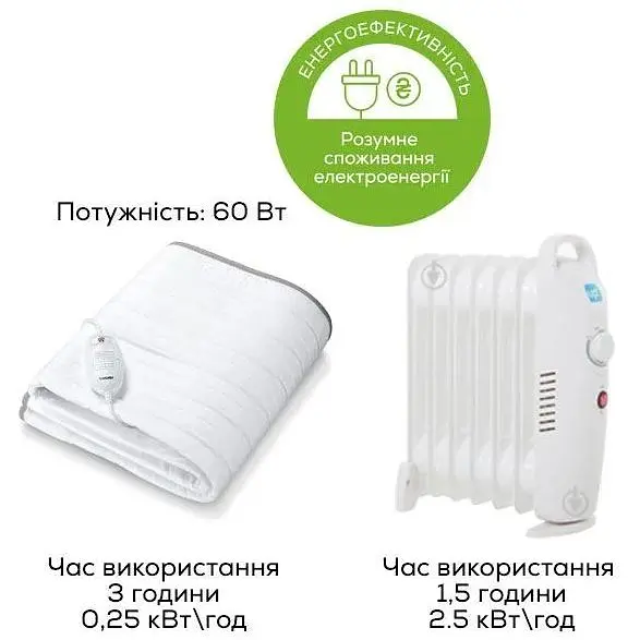 Beurer Электропростынь Beurer 150х80 см 60 Вт, 3 режима флис белый - фото 3