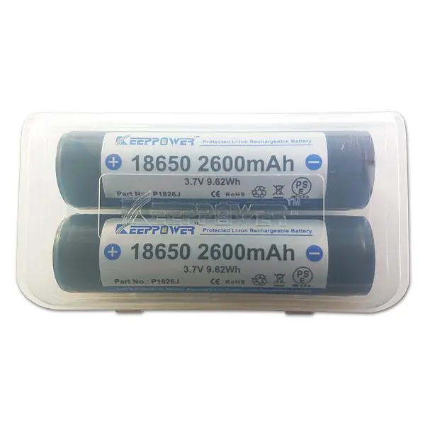 Акумулятор Keeppower 18650 2600mAh +захист х2шт +бокс - фото 2