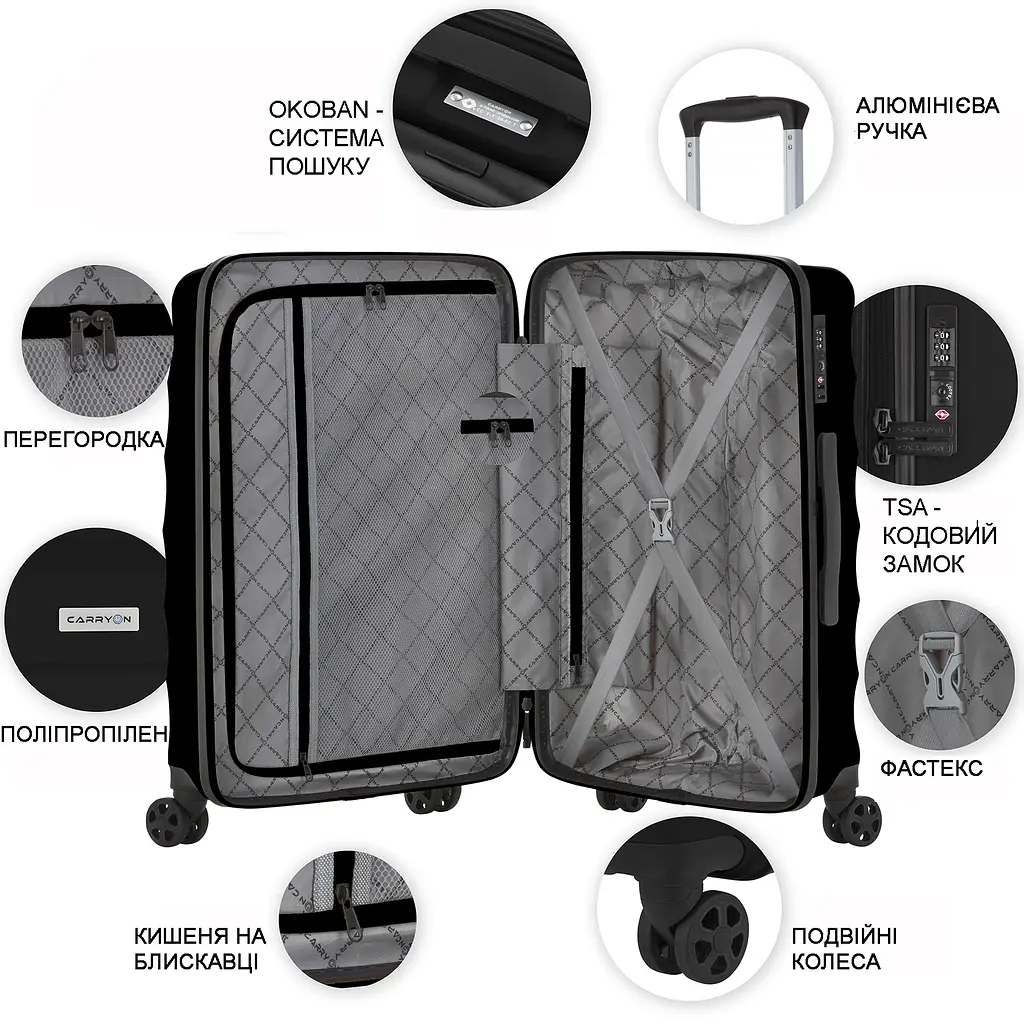 Валіза CarryOn Porter (L) Black (502445) - фото 3