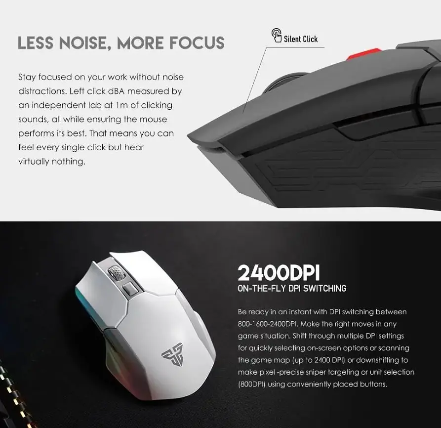 Игровая беспроводная мышь Fantech WG-11 CRUISER PixArt 10G White - фото 6