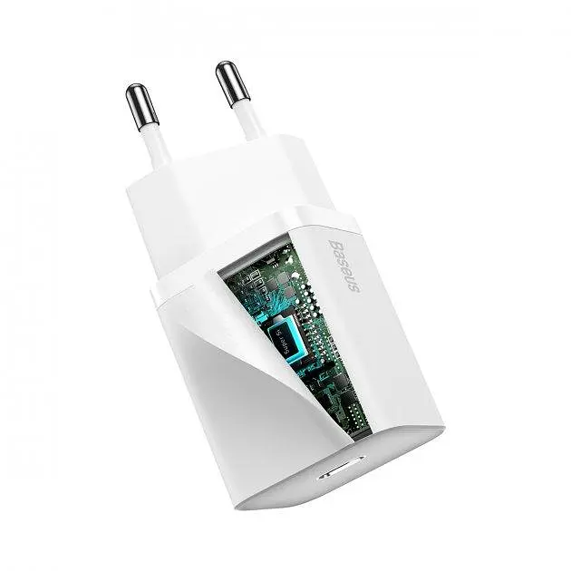 Сетевое зарядное устройство Baseus Super Si 1Type-C + Cable Type-C to Lightning 20W TZCCSUP-B02 White - фото 2
