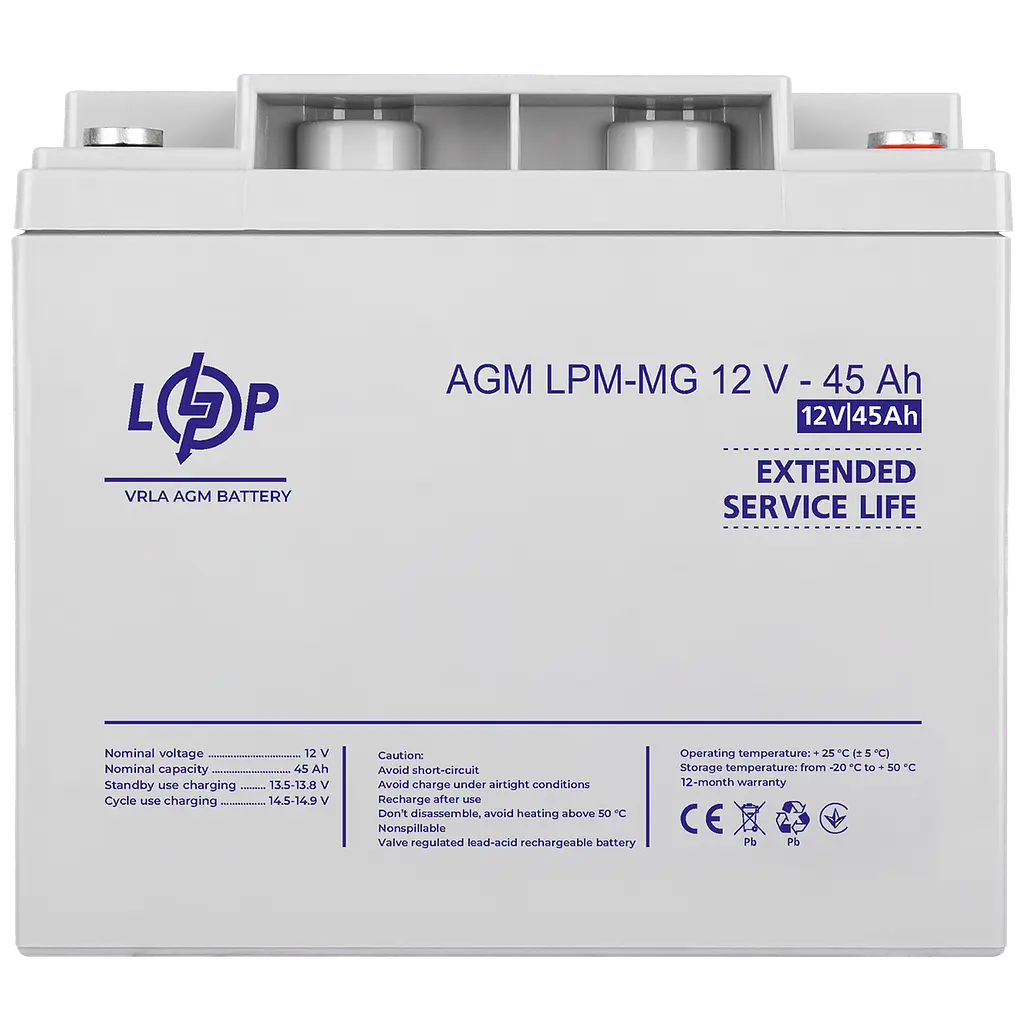 Акумулятор мультигелевий LPM-MG 12V - 45 Ah - фото 3