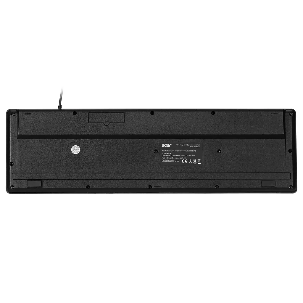 Клавіатура мембранна OKW020, 104key ,USB-A, EN/UKR/RU,чорний Acer teh0013901 - фото 3