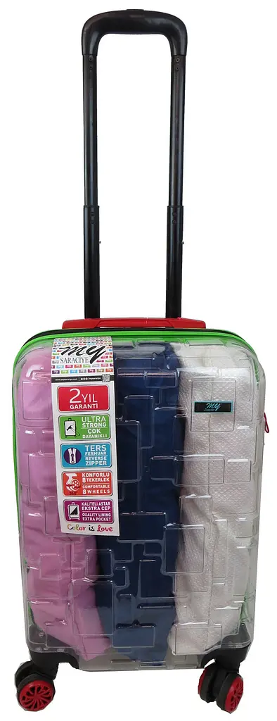 Прозора мала пластикова валіза + комплект органайзерів 42L My Luggage 55х34х25 см sum0026756 - фото 2
