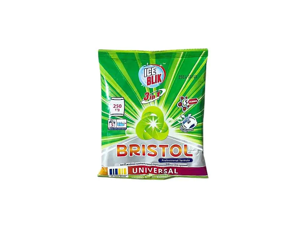 Пральний порошок ICE BLIK 250 г "BRISTOL Universal CONCENTRATE"