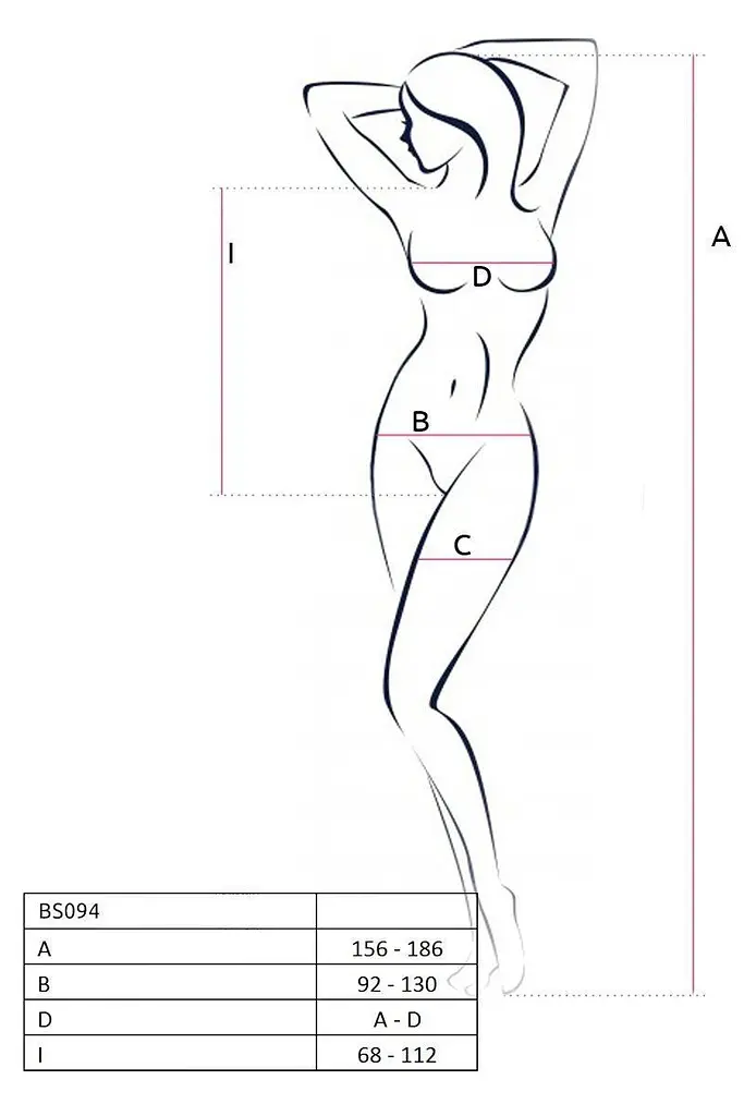 Бодістокінг з імітацією корсетної шнурівки Passion BS094, One Size - фото 5
