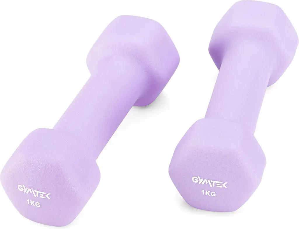 Гантели для фитнеса неопреновые Gymtek Hex 2х1кг лавандовый - фото 7