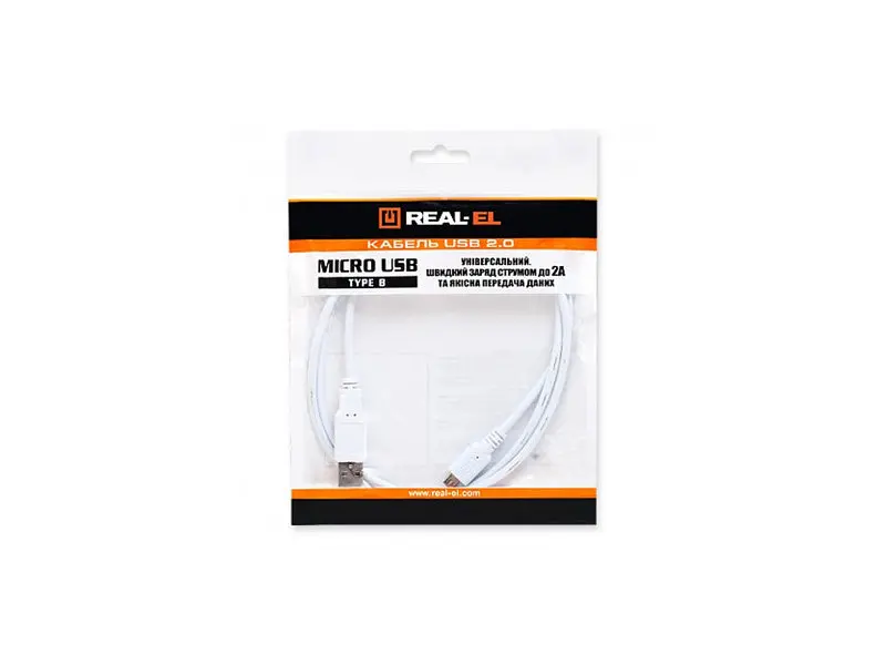Кабель REAL-EL Pro USB 2.0 AM-micro USB type B 0.6m White (EL123500022) - фото 2