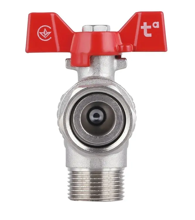 Кран кульовий Thermo Alliance Forte 3/4" ВЗ кутовий, PN40, з накидною гайкою, метелик SF224W20 - фото 2