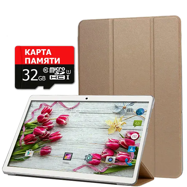 Планшет-телефон Adronix MT232 3G Gold 2/32GB + Чохол-книжка + Карта пам'яті 32GB - фото 2