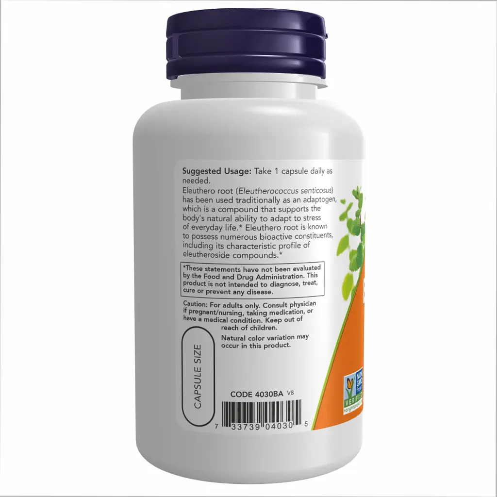 Корінь женьшеню сибірського Now Foods Eleuthero 500 мг 100 капсул - фото 3