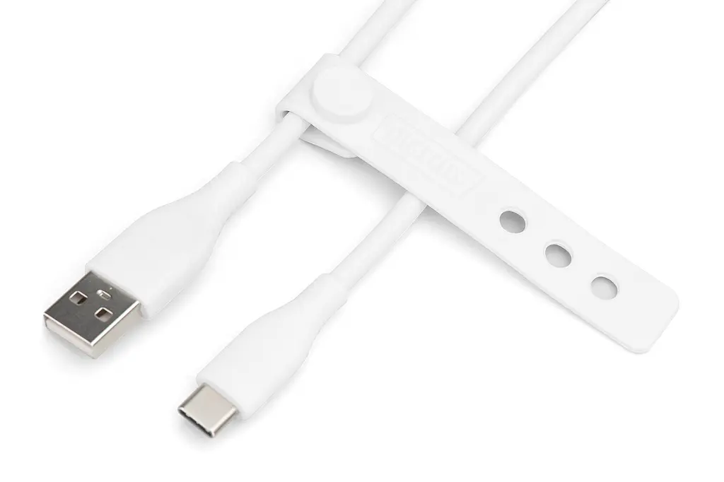 Кабель Digitus USB-A > USB-C зарядка/синхронизация, USB 2.0, 60W, силиконовый, 2м, белый teh0013662 - фото 4