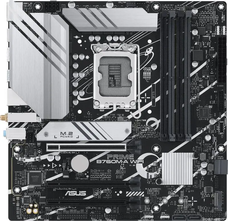Материнська плата ASUS PRIME B760M-A WIFI (PRIME B760M-A WIFI) (Socket 1700, Intel B760, Micro-ATX) Б/в