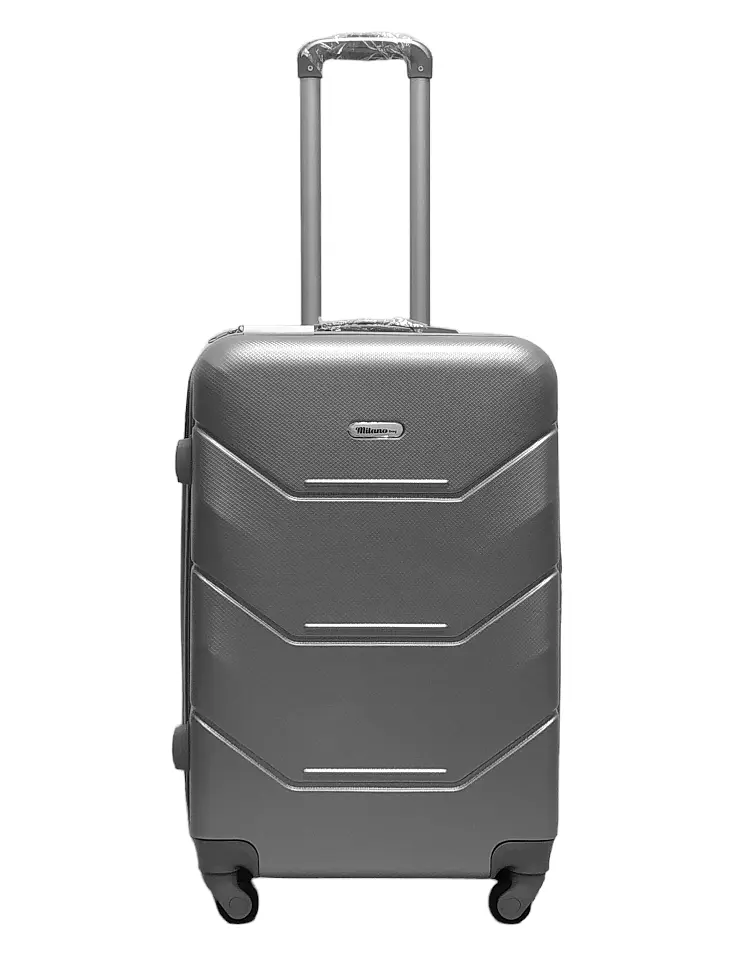 Валіза середня M ABS-пластик Milano bag 147M 66×46×29см 80л Срібна