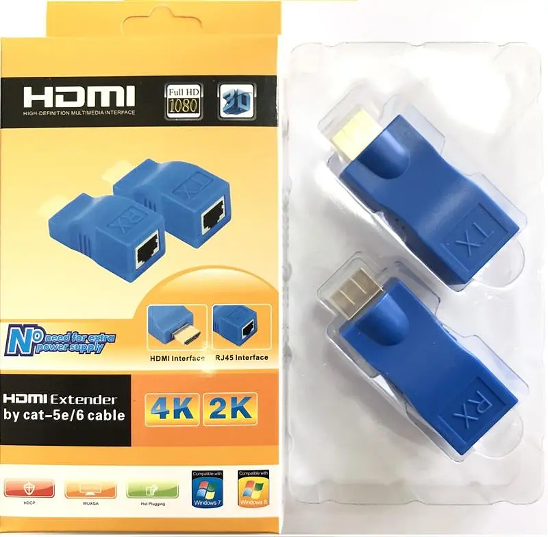 Пассивный удлинитель HDMI сигнала по витой паре Atcom HDMI-Ethernet до 30м - фото 2