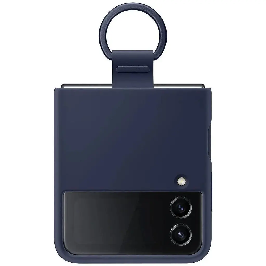 Оригінальний силіконовий чохол із кільцем Samsung для Galaxy Z Flip4 Silicone Cover with Ring Navy EF-PF721TNEGUA - фото 5