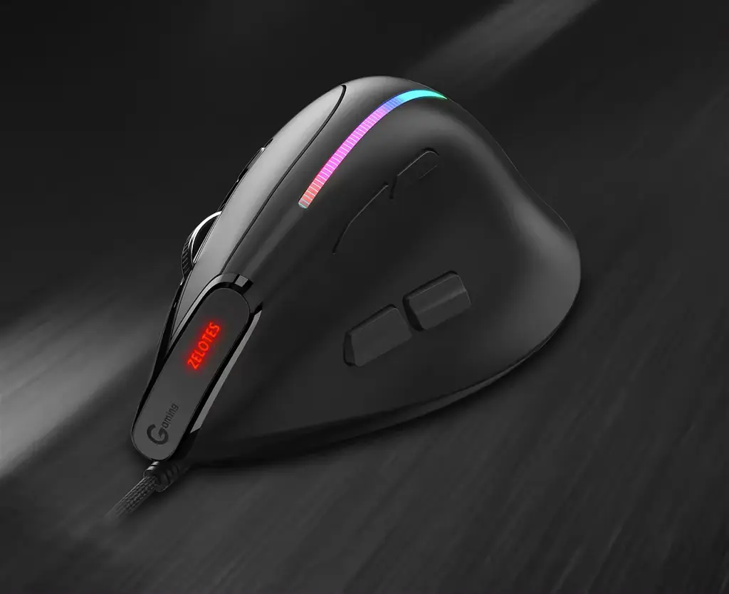 Вертикальная мышь проводная Zelotes T-50 с RGB подсветкой - фото 6