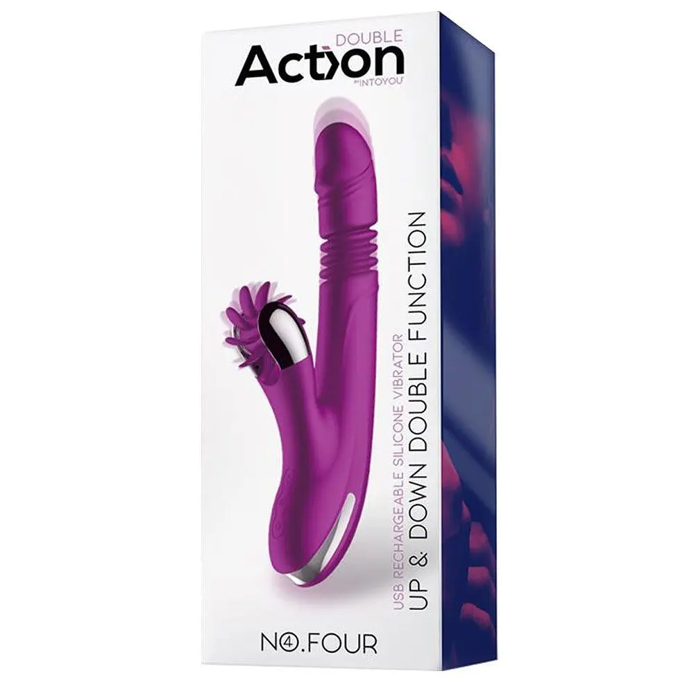 Вібратор Action No.Four Down Double Function 2.0, 24 см (фіолетовий) - фото 5