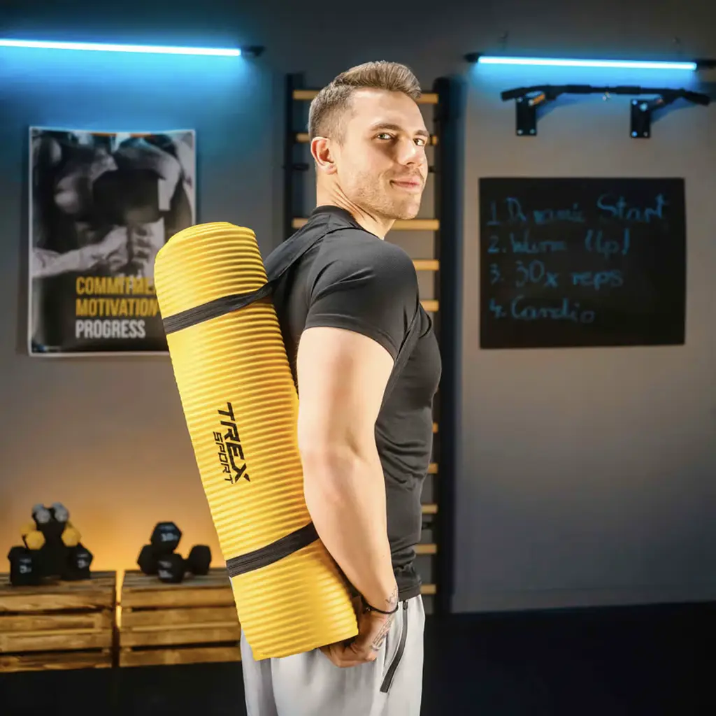 Коврик для йоги Trex Sport TX-018NGM NBR 1см 180х60 жовтий - фото 11
