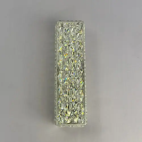 Стильный настенный LED светильник бра для спальни и прихожей Linisoln 595-420 CH хром хрусталь 42 см 50W 3 режима - фото 4