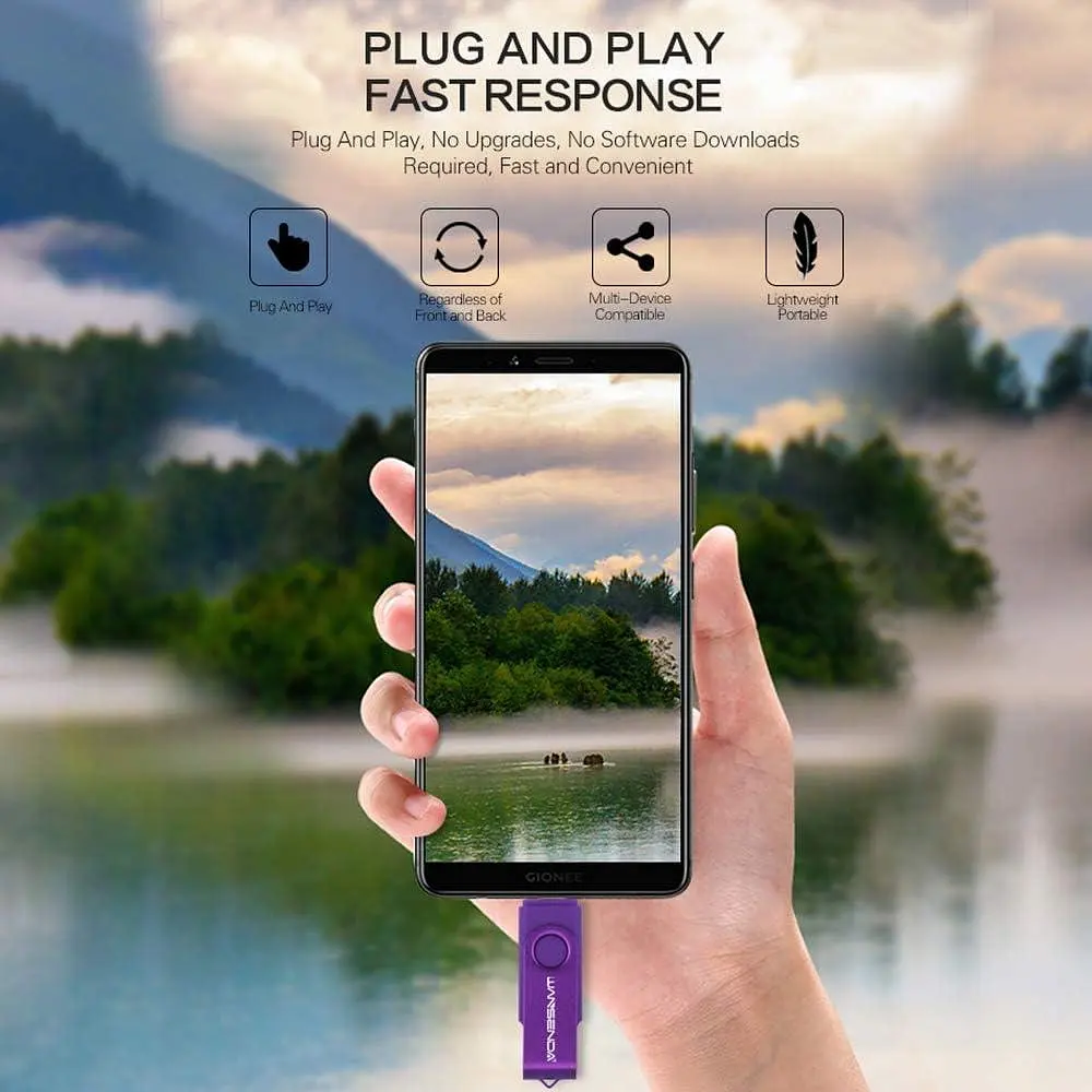 USB-флеш-накопичувач Wansenda 3 в 1, 128 ГБ, флеш-накопичувач типу C + Micro USB + USB 3.0, картка пам'яті Photo Memory Stick - фото 6