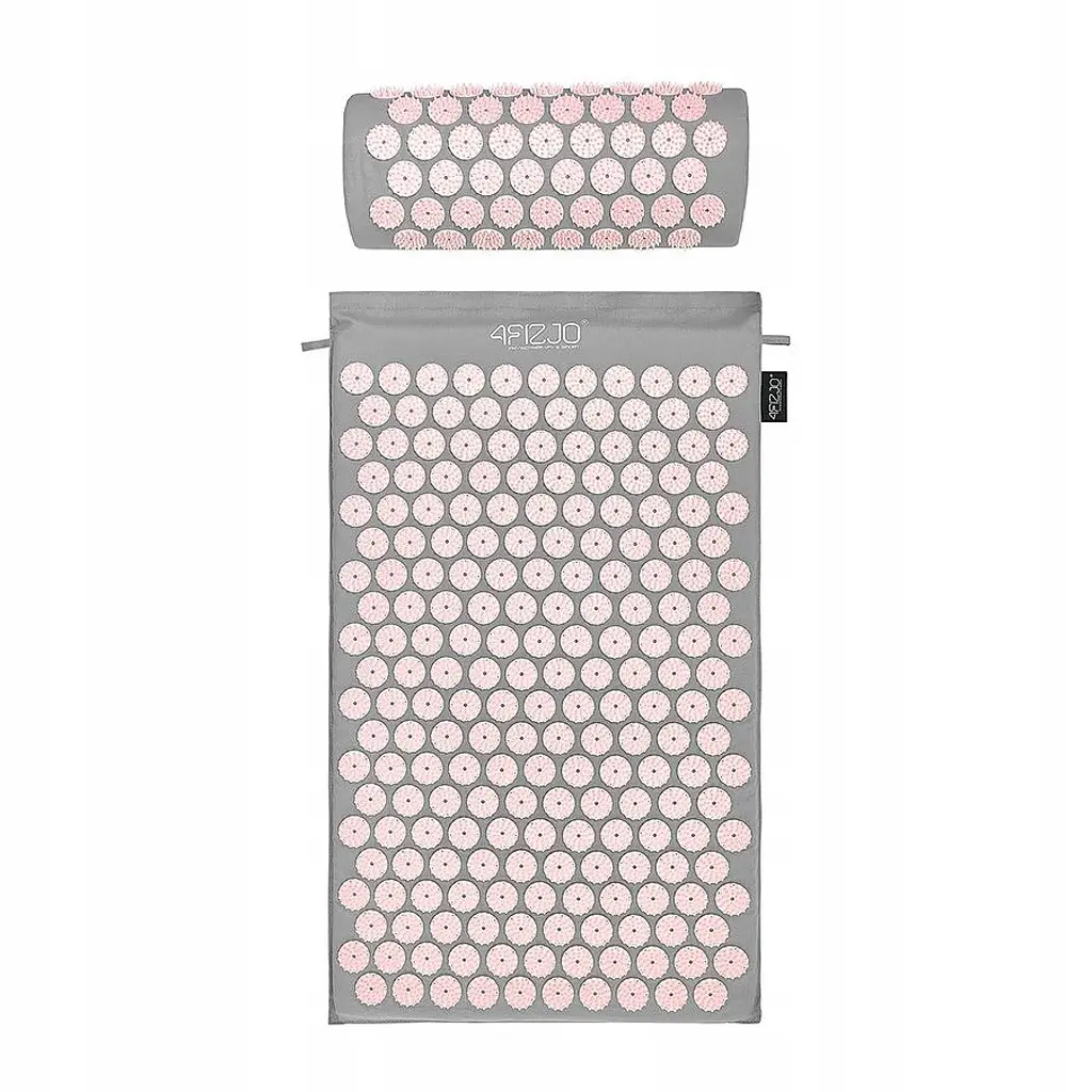 Килимок акупунктурний 4FIZJO Аплікатор Кузнєцова з валиком 72 x 42 см Grey/Pink 4FJ0287 (P-5907739313287) - фото 7
