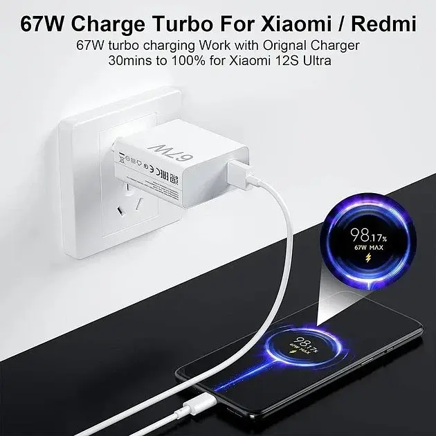 Мережевий зарядний пристрій XiaomiXiaomi 67W HyperCharge (Type-A) BHR07SKEU White - фото 4