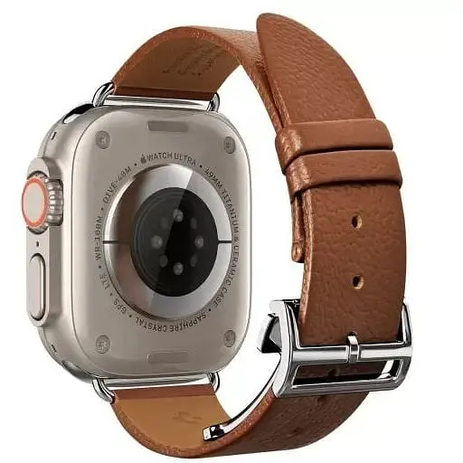 Шкіряний ремінець Spigen Enzo Classic Brown для Apple Watch 49mm/45mm/44mm (AMP06927) - фото 3