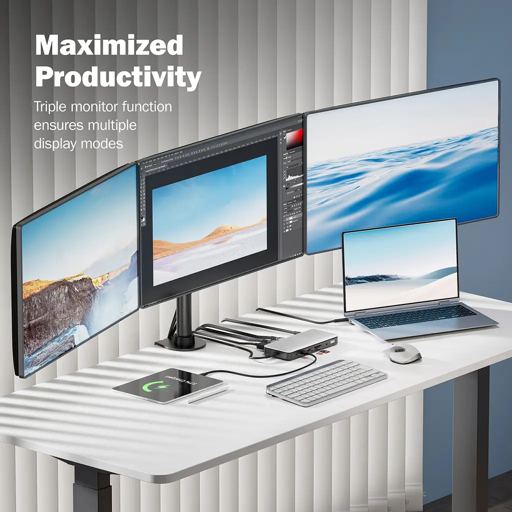 Порт-реплікатор Digitus USB-C > 2xHDMI/DP/2xUSB-A/USB-C/SD/MicroSD/RJ54/DC/Audio (DA-70917) - фото 11