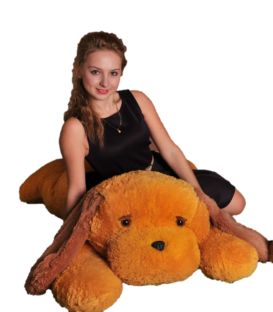 М'яка іграшка собака Alina Тузик 90 см медова - фото 3